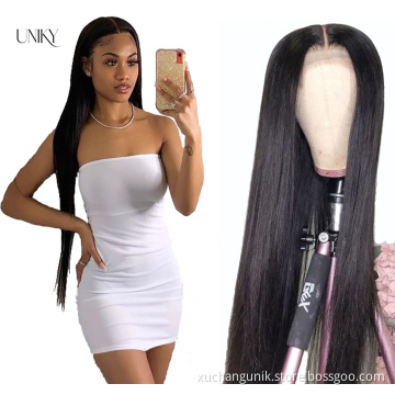 Uniky 150% 180% Density HD Full Lace Human Hair Wigs For Black Women,Wholesale Brazilian Virgin Hair Transparent Lace Front Wig